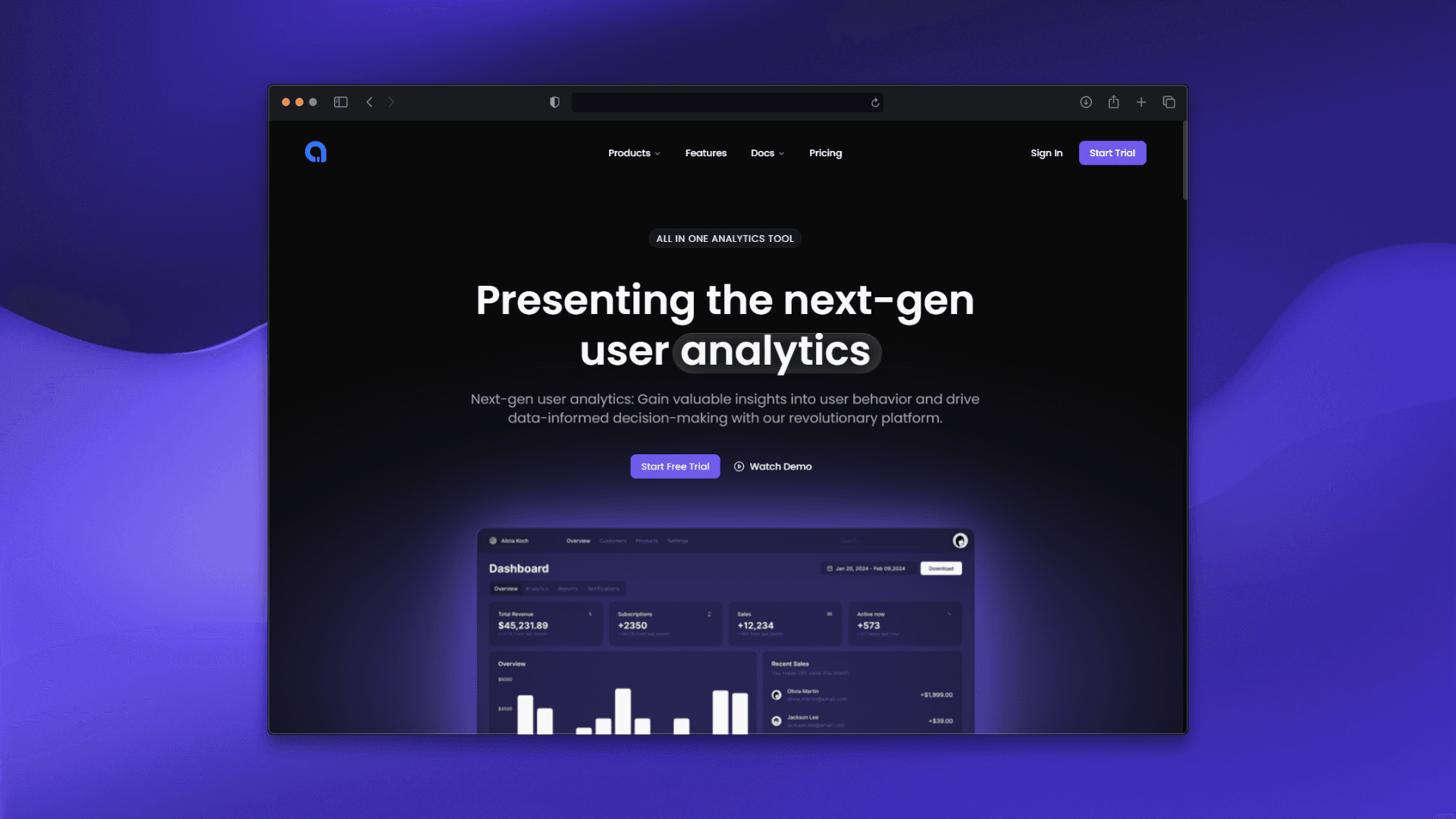 Analytix SaaS project screenshot