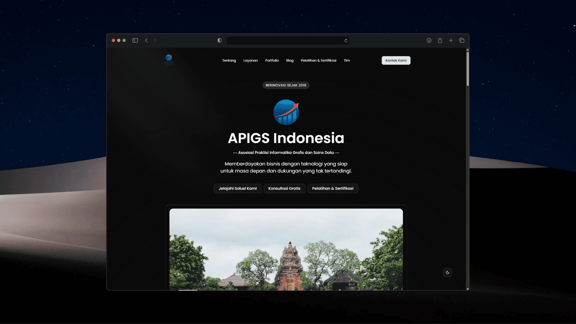 APIGS Indonesia project screenshot (alternate view)
