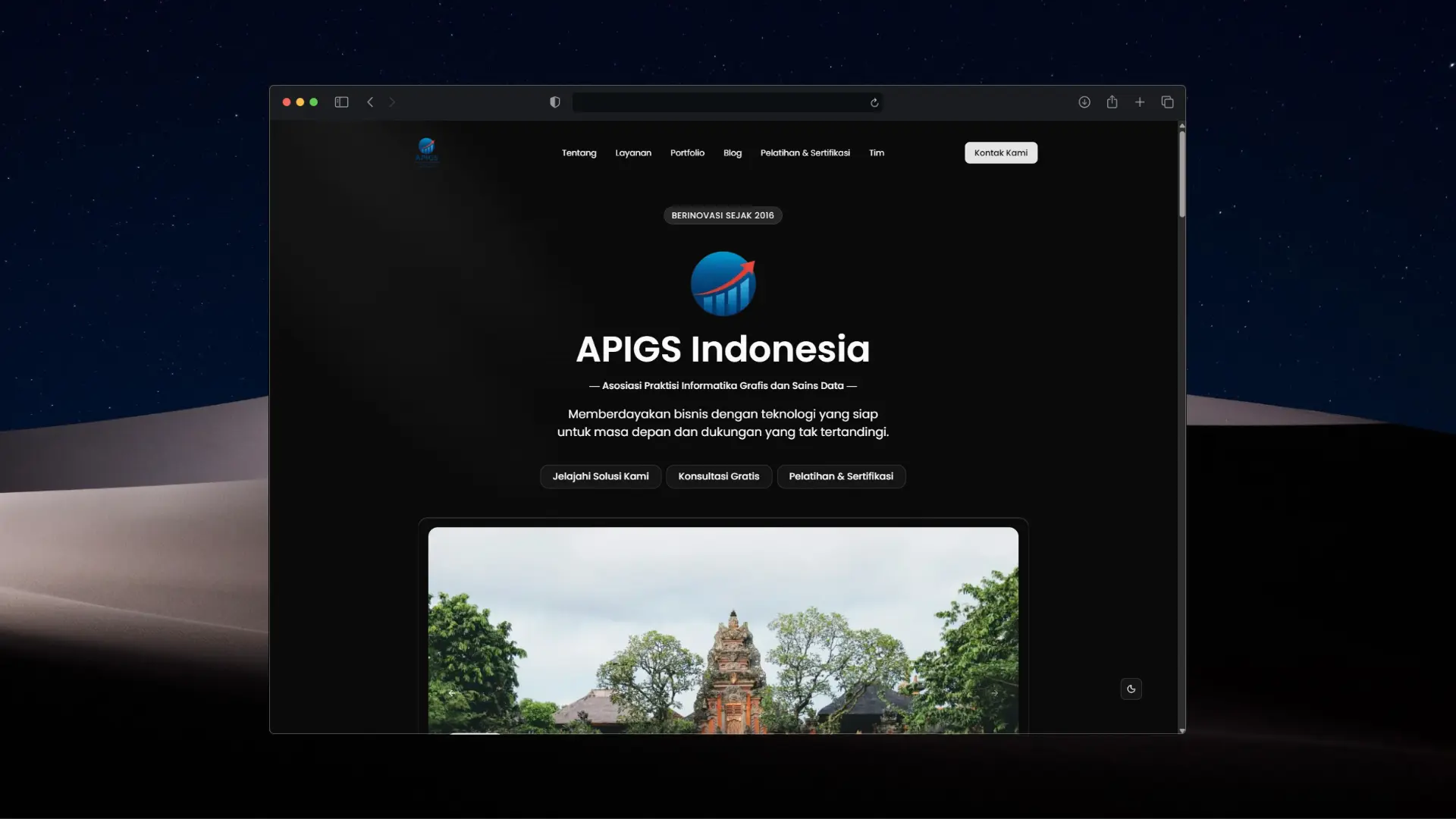APIGS Indonesia project screenshot (alternate view)